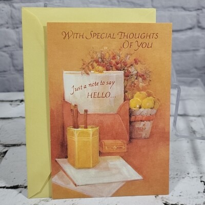 Vintage Hallmark Greeting Card A Note To Say Hello With Special Thoughts 