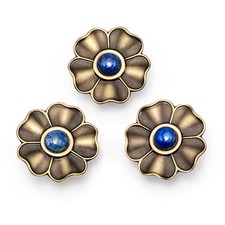 Handmade Lapis Gemstone Knob – Round Flower Cabinet & Drawer Pull Handle