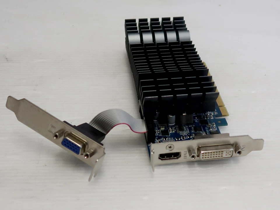 GeForce GT 610, 1GB, HDMI, DVI, VGA, Asus GT610-SL-1GD3-L, LOW PROFILE, WORKING - Image 3 of 4