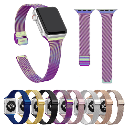 For Apple Watch Slim Band Series 9 8 7 6 Ultra SE Milanese Stainless Steel Strap - Imagen 1 de 19