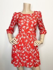Free People Size 0 Floral Tie Back Mini Dress 3/4 Sleeve