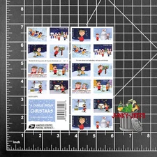 2015 USPS SHEET OF 20 FIRST CLASS LETTER STAMPS A CHARLIE BROWN CHRISTMAS 78¢