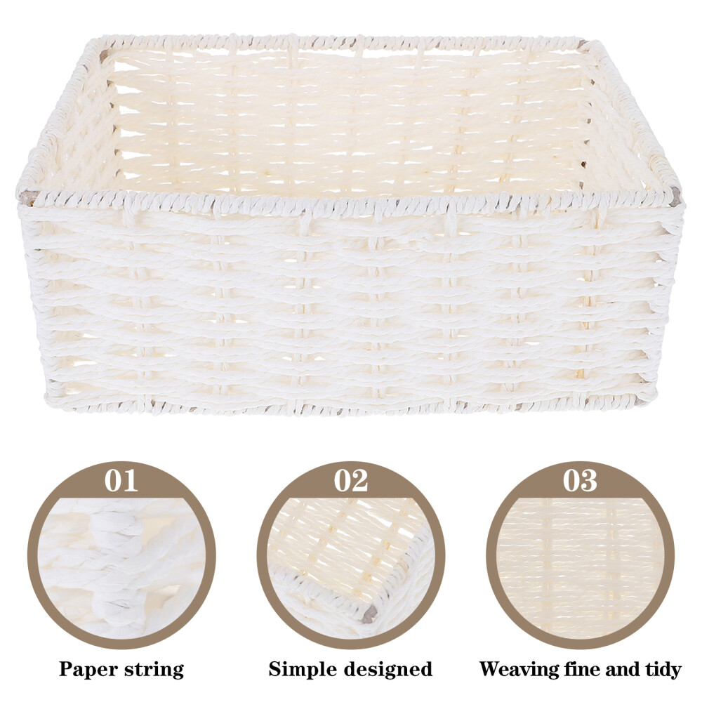 2 Pieces Storage Box Laundry Basket Baskets Organizing Rattan Organizer