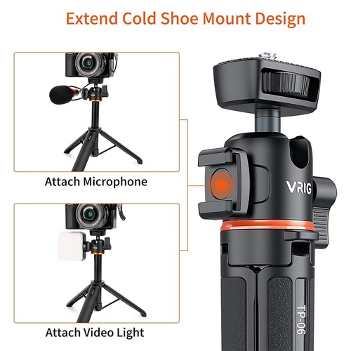 VRIG TP-06 Mini Extendable Desktop Tripod Bracket Selfie Stick for DSLR Camera - Picture 3 of 11
