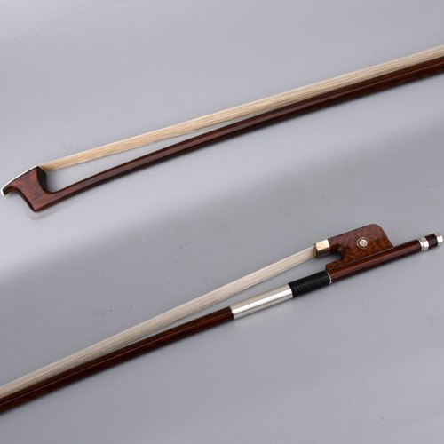 D.Peccatte Copy Master Antique Snakewood Cello Bow 4/4 Parisan eye Silver Heavy - Picture 10 of 12