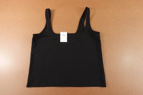 Cotton On Womens Size XL Black All Day Modal Scoop Neck Cropped Tank Top NWT - 第 1/9 張圖片