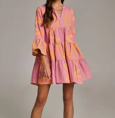 Devotion Twins Anthropologie Tunic Midi Short Dress Ella Boho Boutique SzXS Pink