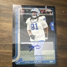 2025 Topps Chrome Tyleik Williams Rookie Auto /10 Detroit Lions