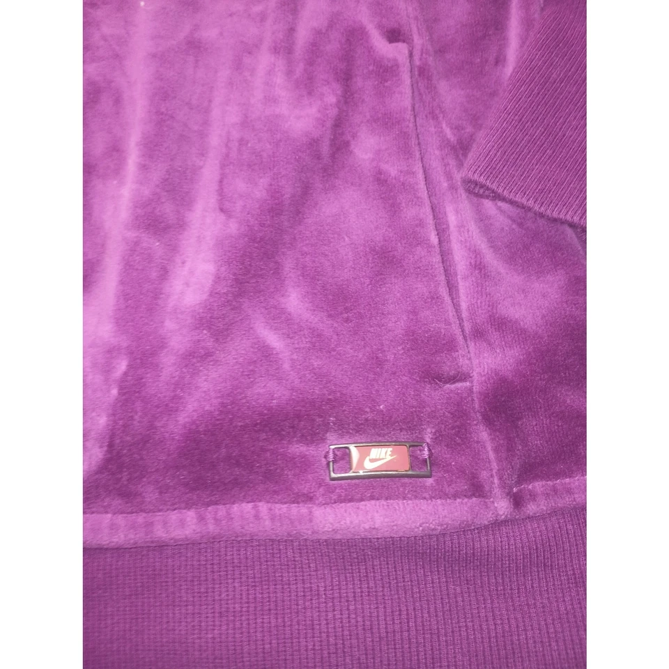 Y2K Vintage Nike Terciopelo Ropa Deportiva Púrpura Cremallera Completa Chaqueta Pista Mujeres Talla XL Foto 2 de 4