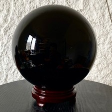 24.44LB  Natural Rock Black Obsidian Crystal Sphere Ball Chakra Healing Stone