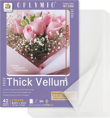 Thick Translucent Vellum Paper 42 Sheets 167GSM Printable Vellum Paper For