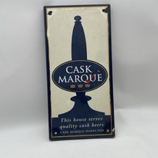 Enamel Pub Sign Cask Marque Beer Advertisement 