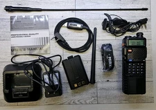 BaoFeng UV-5R Ham Radio – Dual-Band, High-Gain Antenna, with Programming Cable 