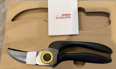 Chen Ke Black Heavy-Duty, Large Kitchen Scissors with Non-Slip Handle & Lock
