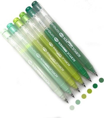 6 Colors Acrylic Gel Pens Set, 1.0mm Extra Fine Tip Paint Markers