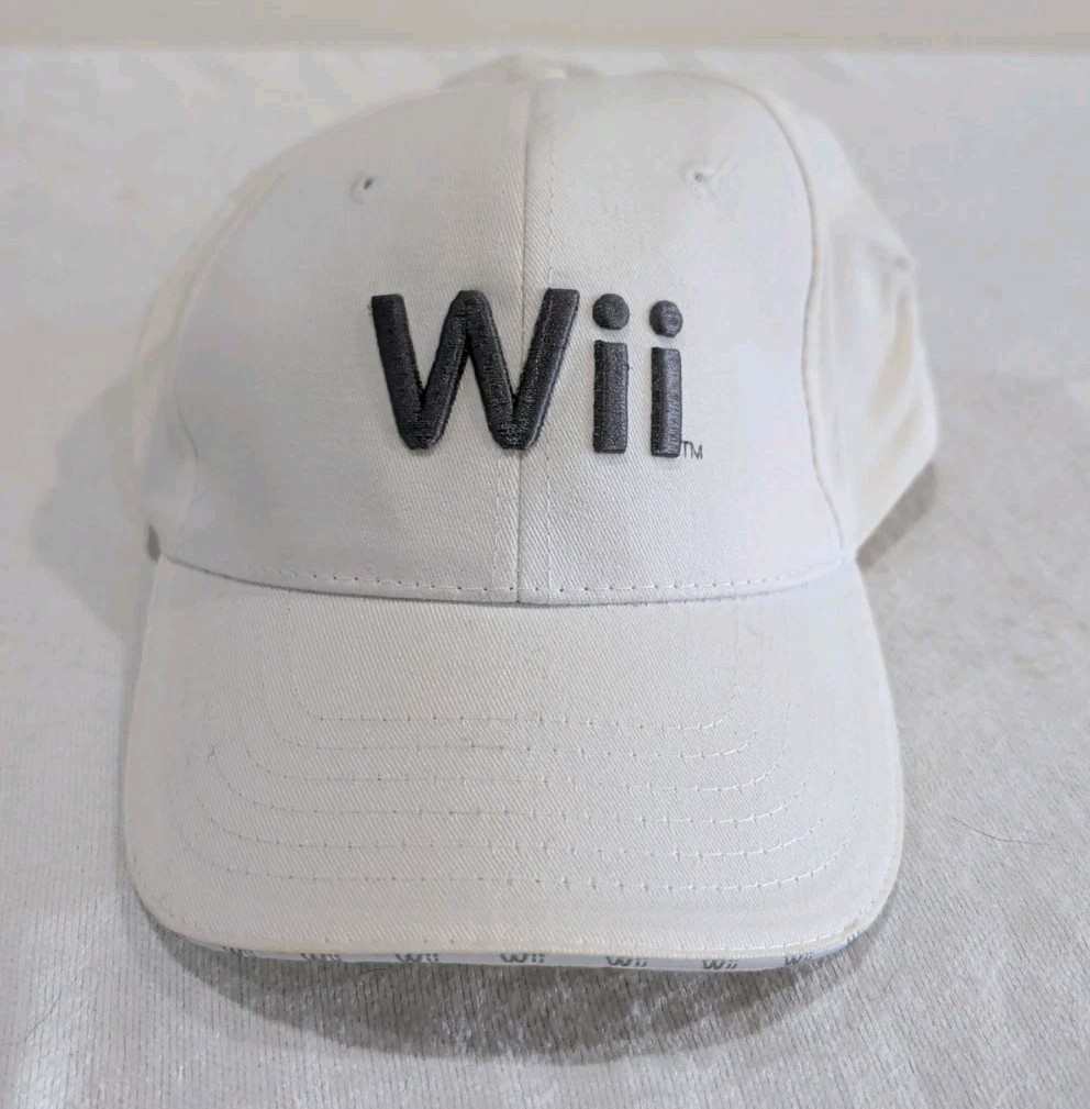 Vintage New Nintendo Wii White Embroidered Promo Baseball Cap