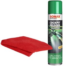 Sonax Cockpitreiniger Cockpitpflege glänzend 400ml Vanilla-Fresh Vanille + Tuch