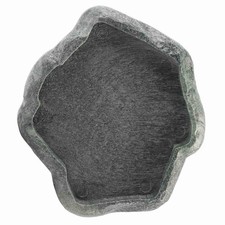 5.51x4.72x0.63 Inch Small Dark Green Resin Rock Reptile Water Dish Snake Bowl