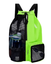 Swim Bag Mesh Drawstring Backpack with Wet Pocket Beach Backpack for Swimming...
