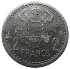 Nr 4144 Monaco - 2 Francs - Louis II ND (1943), KM# 121 geraltttt83