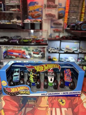 Hot Wheels Monster Trucks  HALF HAZARDS/DEMI-DANGERS  Set Of  4
