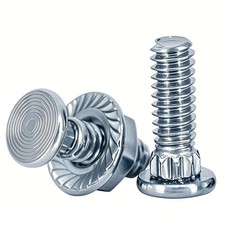 Garage Door Track Bolts Lock Nuts 1/4 x 3/4 Inch Zinc Plated Flat Head 25 Sets