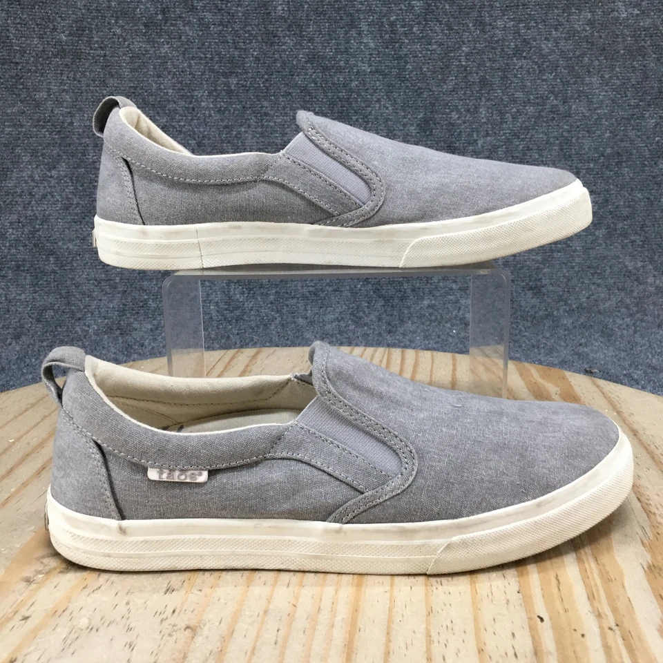 Taos Shoes Womens 10 Rubber Soul Casual Comfort Slip On Sneakers Gray Fabric - Image 2 of 4