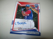2022 ELITE EXTRA CRISTIAN PEREZ AUTO SIGNED #216 DOMINICAN PROSPECT LEAGUE