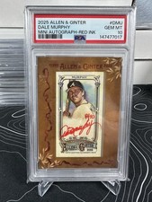 2025 Allen & Ginter Dale Murphy Mini Auto Red Ink PSA 10 POP 1 8/10