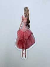 Brand New Ballerina Barbie Doll in a Pink Tutu 1.75" by 4.5" Sticker