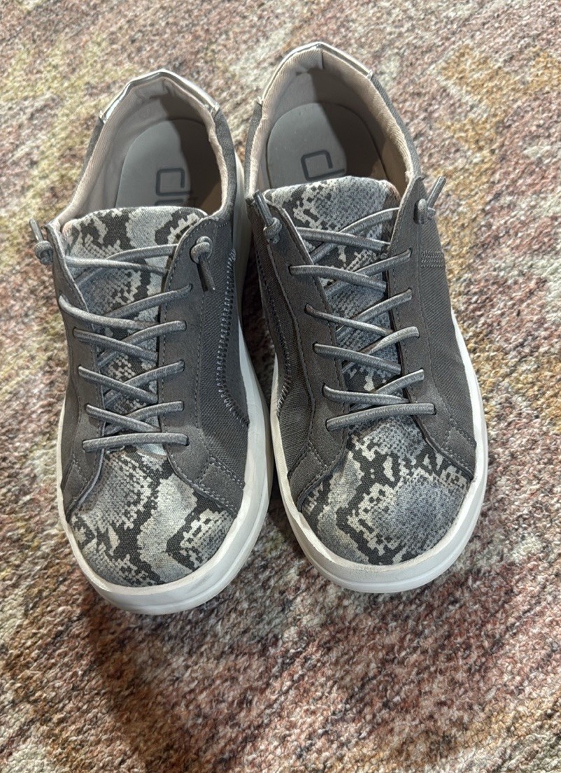 Hey Dude Karina Silver Python Stylish Sneakers Wo… - image 2