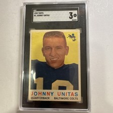 1959 Topps Johnny Unitas #1 SGC 3 VG Baltimore Colts