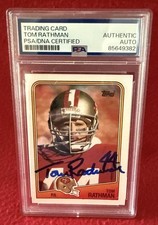 TOM RATHMAN SAN FRANCISCO 49ERS Signed 1990 ACTION PACKED Card PSA 85649383
