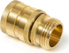 22729Hose Quick Disconnect Set Heavy-Duty Brass 3/4” GHT Male x Female for Dramm