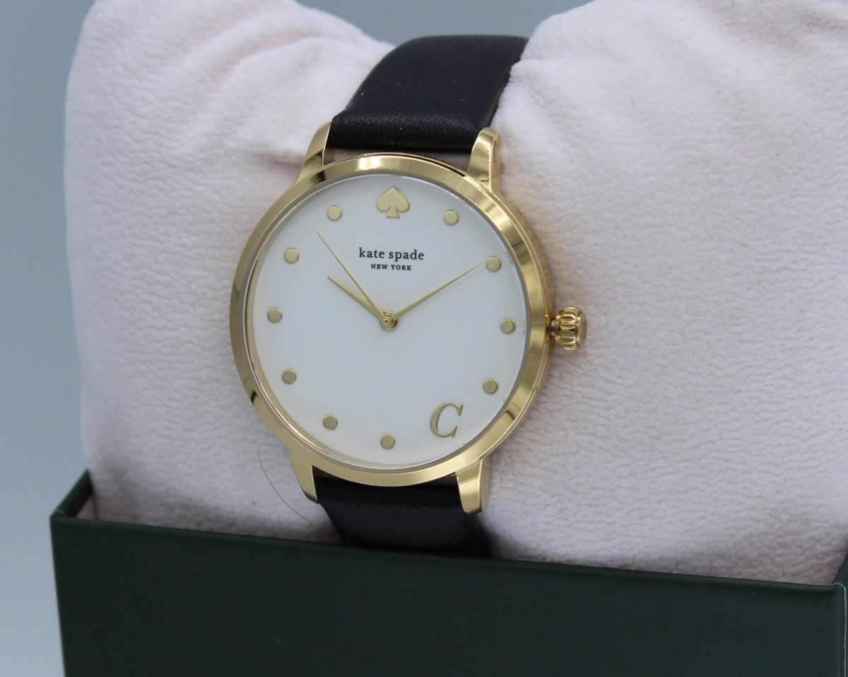 kate spade Gold Tone Case with Black Leather Strap Watch Kate Spade New York Metro Watch - KSW1380 | The RealReal main image 2