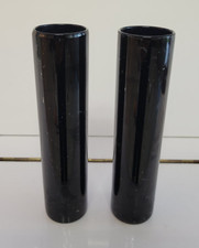 2 LIBBEY BLACK CYLINDER FLOWER VASES OR TOM COLLINS SOLID DESIGN 7.5 INCHES 8 OZ