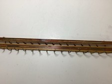 Vintage Wooden Tie Rack Brass Tone Hooks Multi Painted Strips Belts Jewelry Scar