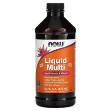 Now Foods Liquid Multi Wild Berry Flavor 16 fl oz 473 ml GMP Quality Assured,