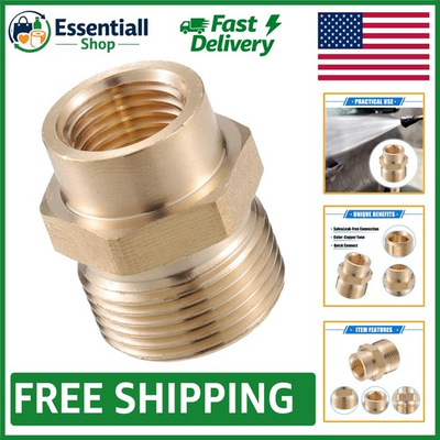 #ad Durable M14x1.5 to M22x1.5 Brass Pressure Washer Connector Easy Installation $10.44