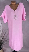 Strick Tunika Loose Fit  Italy Kleid Long Pullover Rosa 38 - 44