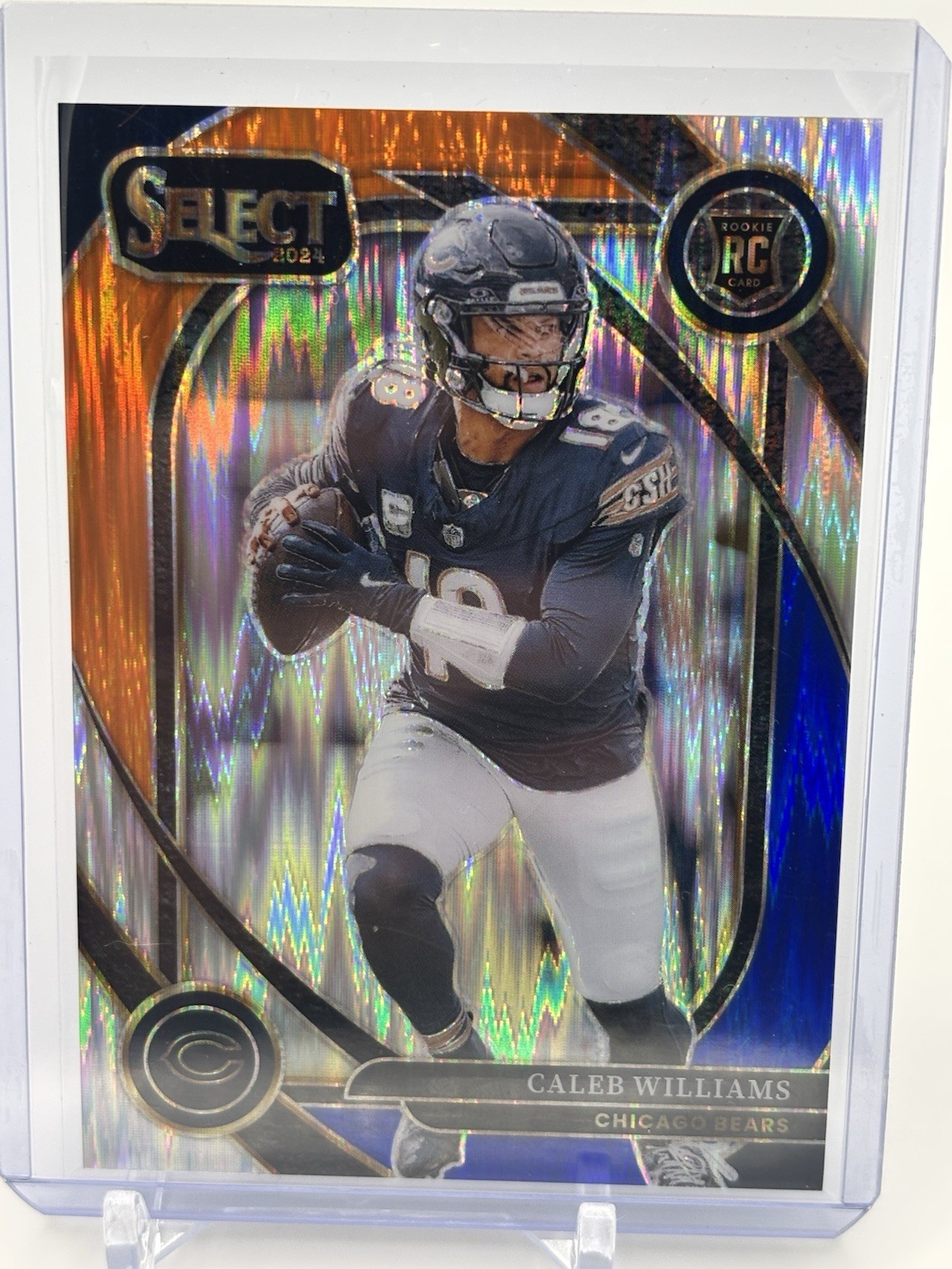 2024 Panini Select Caleb Williams #216 Orange Blue Shock Prizm Rookie /35 Bears