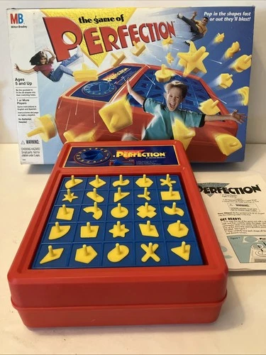 Game of Perfection Milton Bradley  Vintage 1995 Edition Complete 25 Shapes Works