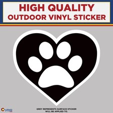 Dog Paw Heart, Animal Lover, High Quality Vinyl Stickers