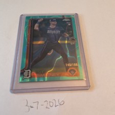 Trey Sweeney Rookie Aqua Lava Refractor /199 2025 Topps Chrome TIGERS ROOKIE #6