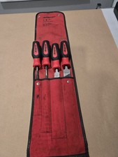 Snap On Four Piece Mixed File Set Soft Grip Redblack Handles Sghbf500a