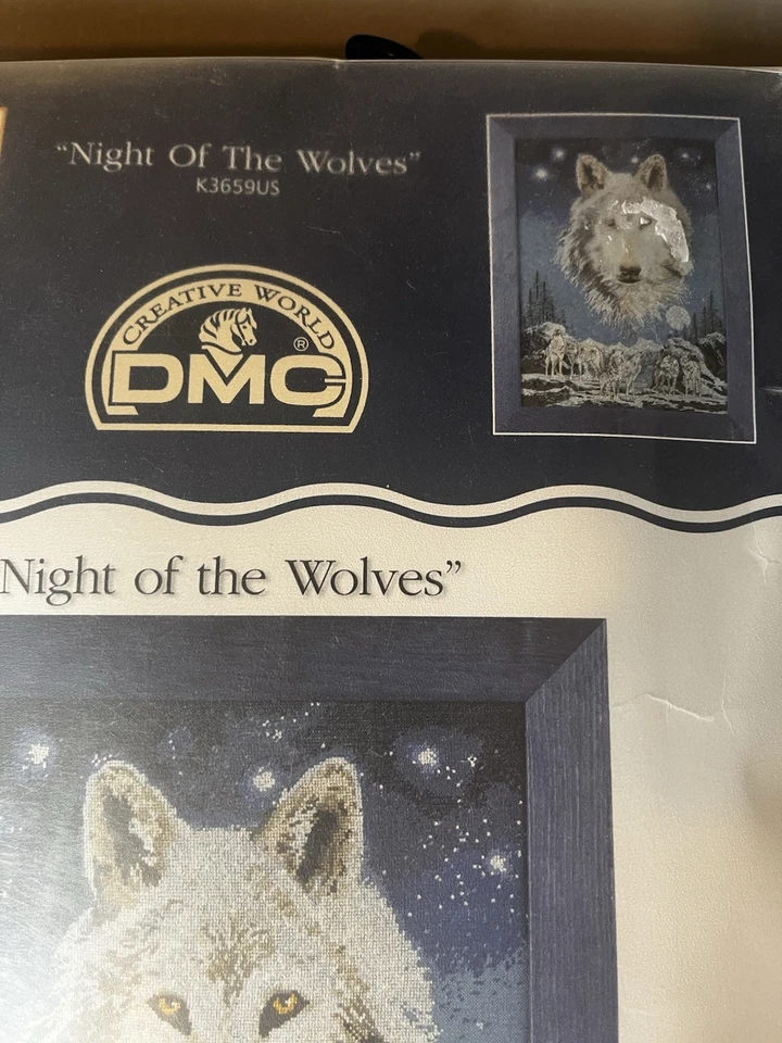 DMC "Noche de los Lobos" Kit Punto de Cruz Contado 14”x17” 2000 Foto 4 de 4