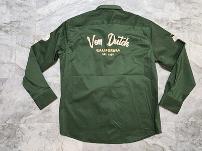 Von Dutch Originals Green Button Up Long Sleeve Shirt Mens Sz M New W Tags!