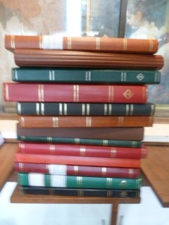 lot of 13 used black background or white font stamp binders