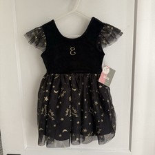 NWT Wicked Defy Gravity Elphaba Dress Halloween costume Black Gold Girl 3T