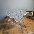 Vintage set of 6 Waterford Cut Crystal Alana Water Goblets 7"